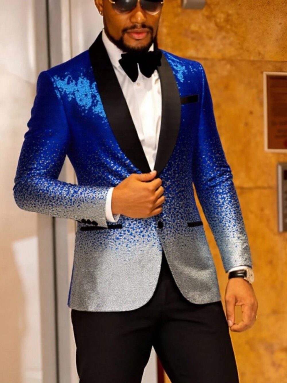 Dillon Gradient Sequined Suit Jacket